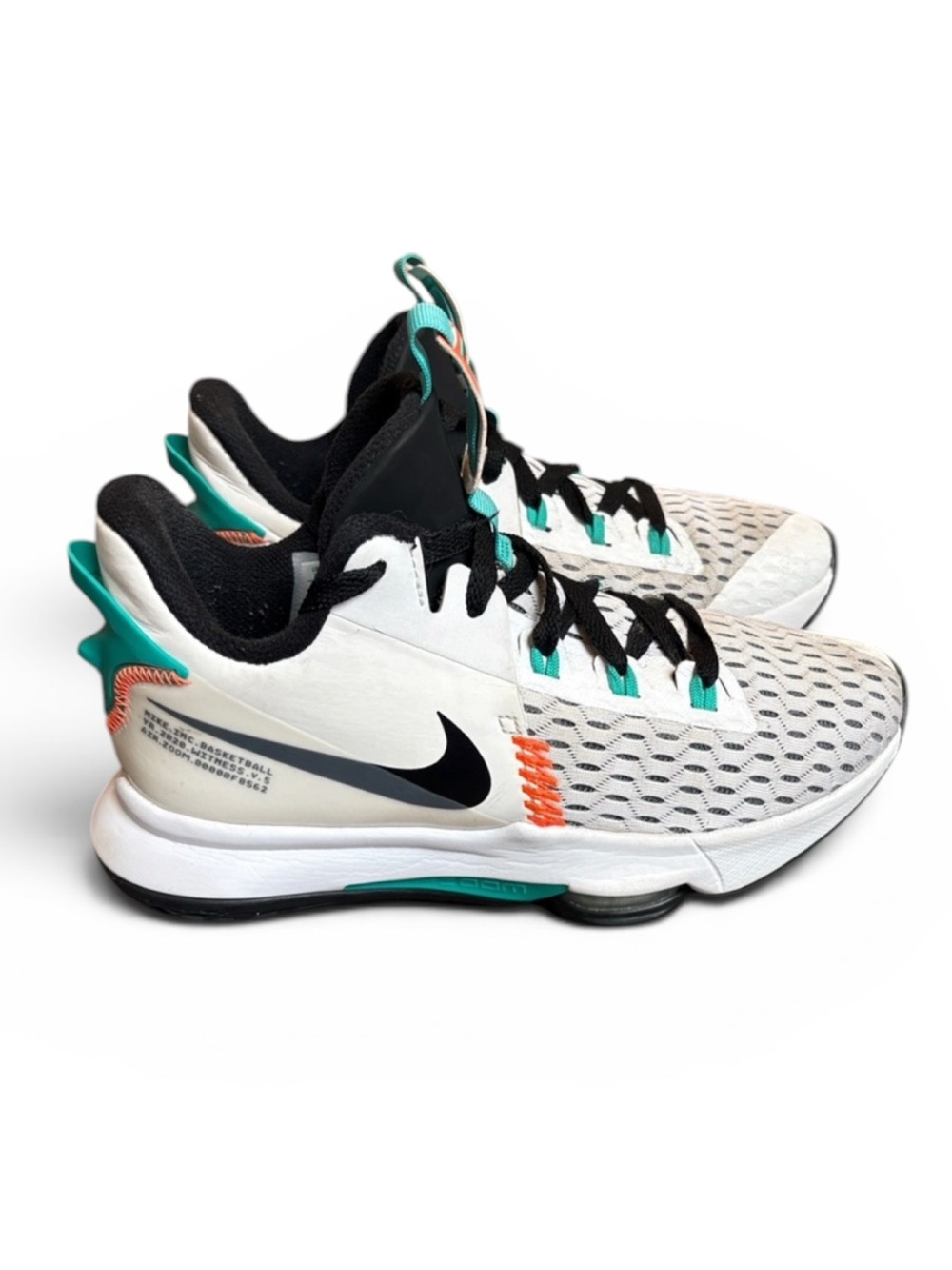 Nike LeBron Witness 5 Sneakers Men’s 7 White Clear Jade